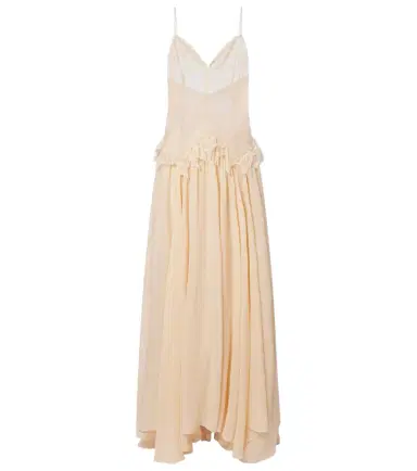 Blumarine Lace-trimmed georgette maxi dress | Thumbnail 1