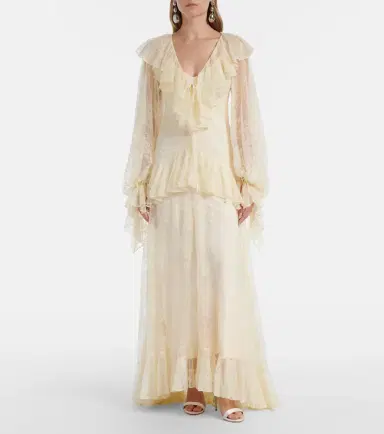 DE LA VALI Esen ruffled lace maxi dress | Thumbnail 3 DE LA VALI Esen ruffled lace maxi dress | Thumbnail 3