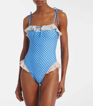 Montce Jacelyn plaid ruffled swimsuit | Thumbnail 2