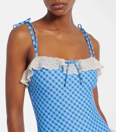 Montce Jacelyn plaid ruffled swimsuit | Thumbnail 5