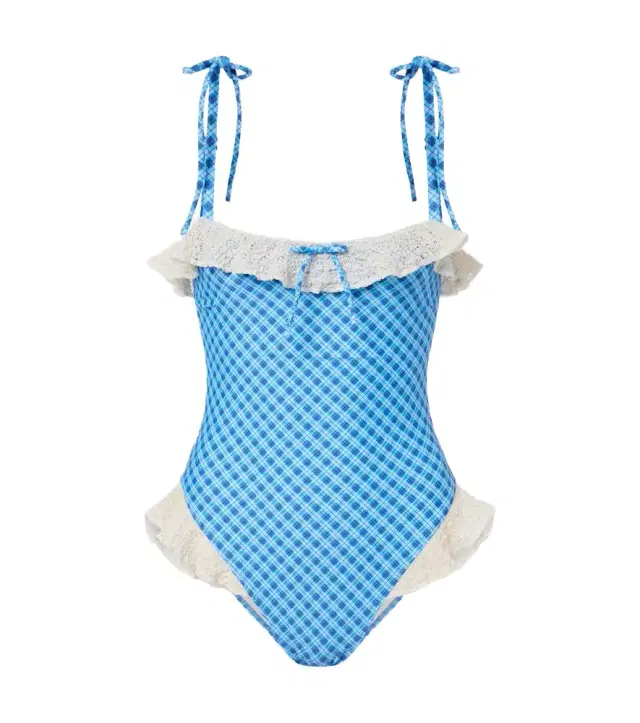 Jacelyn plaid ruffled swimsuit
