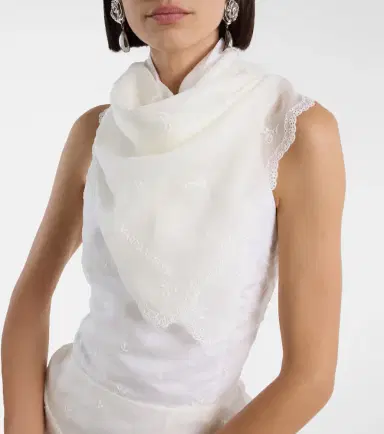Magda Butrym Embroidered silk, wool and cotton-blend scarf | Thumbnail 4