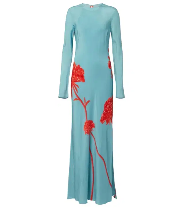 SIR Amelie floral silk crêpe de chine maxi dress