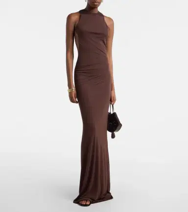 De La Vali Maha beaded open-back jersey gown | Thumbnail 3