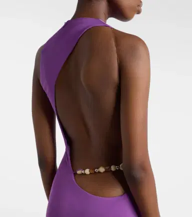 De La Vali Maha beaded open-back jersey gown | Thumbnail 5