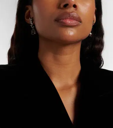 Saint Laurent Cassandre embellished drop earrings | Thumbnail 5