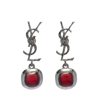 Saint Laurent Cassandre embellished drop earrings | Thumbnail 1