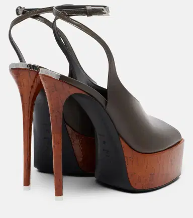 The Attico Ornella leather platform slingback pumps | Thumbnail 2