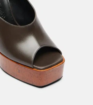 The Attico Ornella leather platform slingback pumps | Thumbnail 3