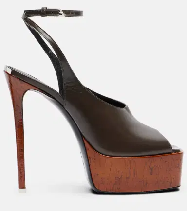The Attico Ornella leather platform slingback pumps | Thumbnail 4