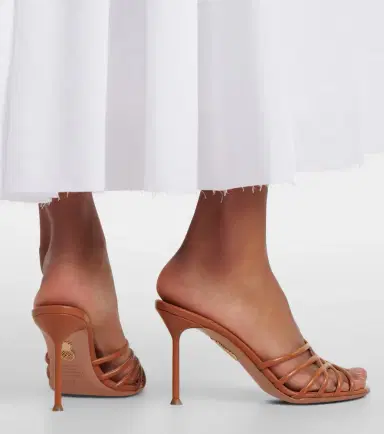 Aquazzura Wild Dream leather mules | Thumbnail 6