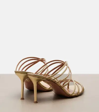 Aquazzura Tell Me mirrored leather mules | Thumbnail 2 Aquazzura Tell Me mirrored leather mules | Thumbnail 2