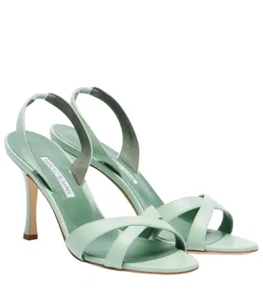 Manolo Blahnik Callasli leather slingback sandals | Thumbnail 1