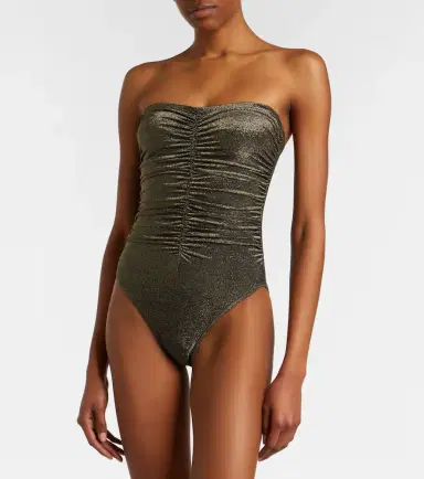 Karla Colletto Helena ruched lamé swimsuit | Thumbnail 2