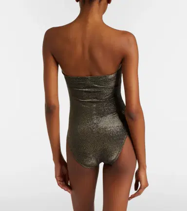 Karla Colletto Helena ruched lamé swimsuit | Thumbnail 5