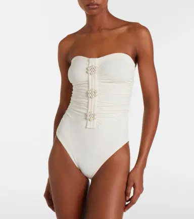 Karla Colletto Maya embellished swimsuit | Thumbnail 3