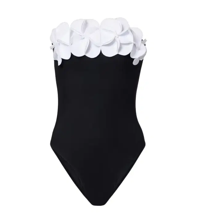 Tess floral-appliqué bandeau swimsuit