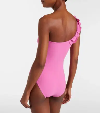 Karla Colletto Tess one-shoulder floral-appliqué swimsuit | Thumbnail 4