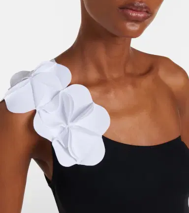 Karla Colletto Tess one-shoulder floral-appliqué swimsuit | Thumbnail 2