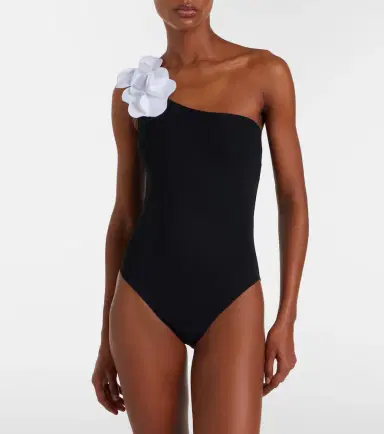 Karla Colletto Tess one-shoulder floral-appliqué swimsuit | Thumbnail 4