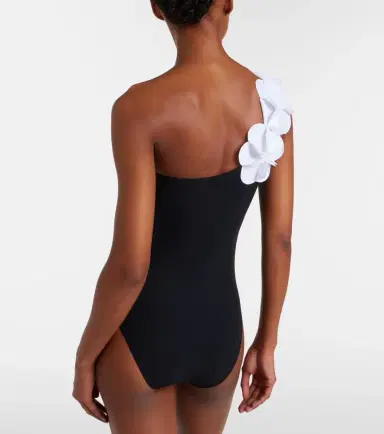 Karla Colletto Tess one-shoulder floral-appliqué swimsuit | Thumbnail 5