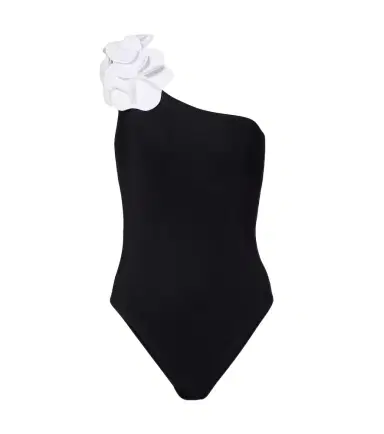 Karla Colletto Tess one-shoulder floral-appliqué swimsuit | Thumbnail 1