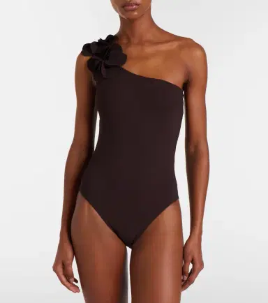 Karla Colletto Tess one-shoulder floral-appliqué swimsuit | Thumbnail 2