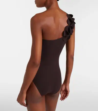 Karla Colletto Tess one-shoulder floral-appliqué swimsuit | Thumbnail 4