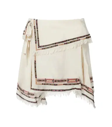 Isabel Marant Feriel embroidered fringed silk wrap skirt | Thumbnail 1 Isabel Marant Feriel embroidered fringed silk wrap skirt | Thumbnail 1