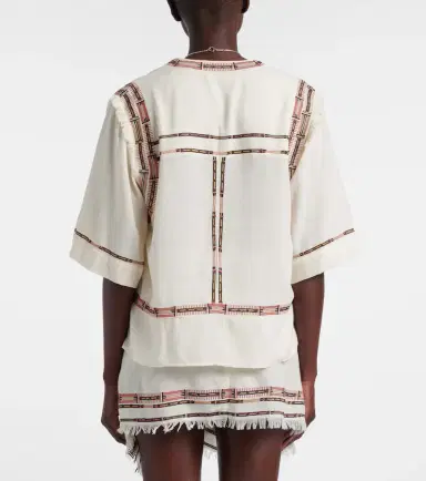Isabel Marant Fiosa embroidered fringed silk top | Thumbnail 2 Isabel Marant Fiosa embroidered fringed silk top | Thumbnail 2