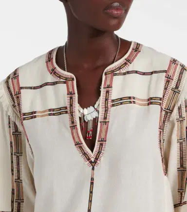 Isabel Marant Fiosa embroidered fringed silk top | Thumbnail 4 Isabel Marant Fiosa embroidered fringed silk top | Thumbnail 4