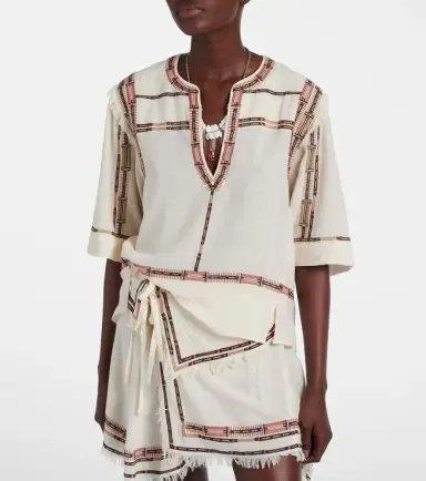 Isabel Marant Fiosa embroidered fringed silk top | Thumbnail 5 Isabel Marant Fiosa embroidered fringed silk top | Thumbnail 5