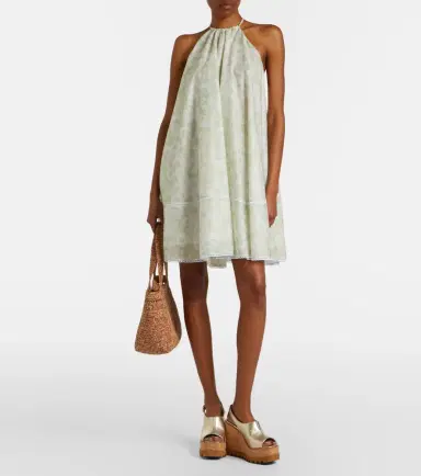 Stella McCartney Floral halterneck cotton poplin minidress | Thumbnail 4