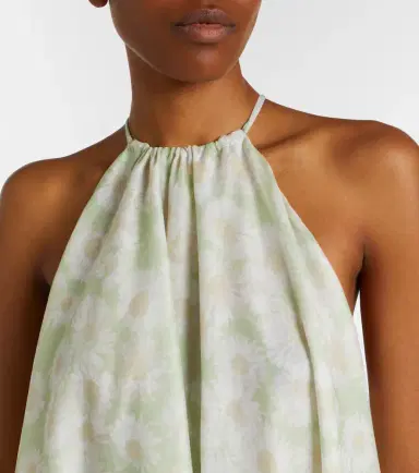 Stella McCartney Floral halterneck cotton poplin minidress | Thumbnail 6