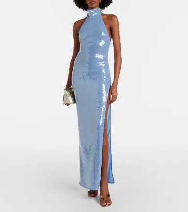Oséree Oséree Sequined halterneck maxi dress | Thumbnail 2