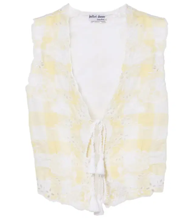 Juliet Dunn Embroidered checked cotton vest