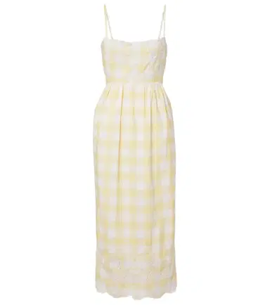 Juliet Dunn Embroidered checked cotton midi dress | Thumbnail 1