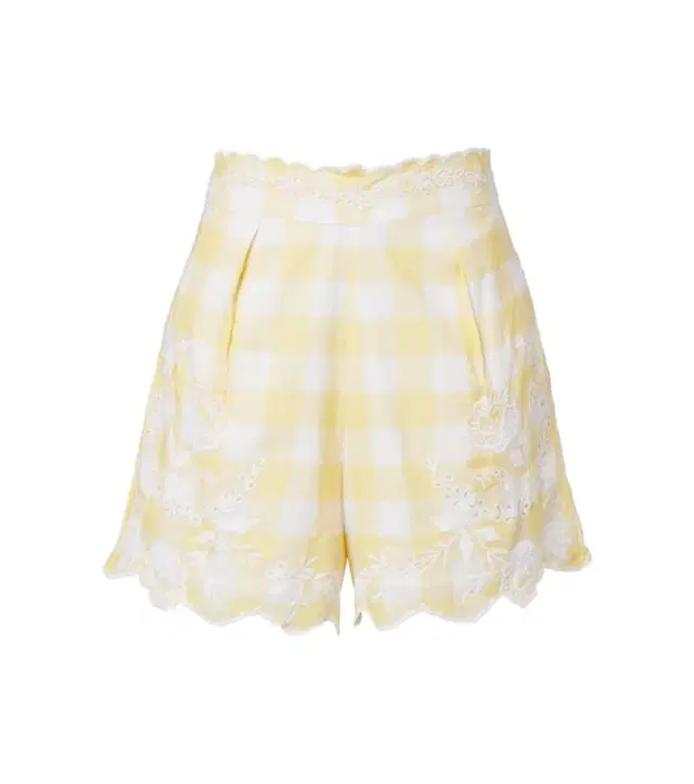 Juliet Dunn Embroidered checked cotton shorts