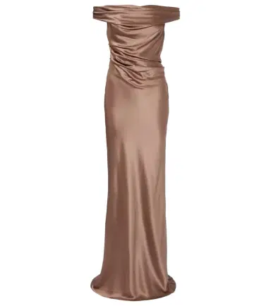 The Sei Bardot off-shoulder silk charmeuse gown | Thumbnail 1