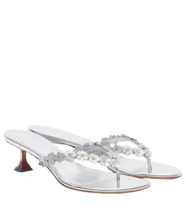 Amina Muaddi Janis embellished leather thong sandals | Thumbnail 1 Amina Muaddi Janis embellished leather thong sandals | Thumbnail 1