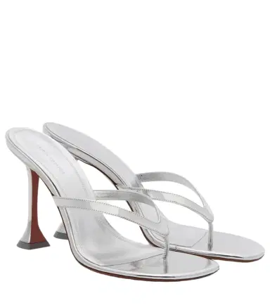 Amina Muaddi Juliette mirrored leather thong sandals | Thumbnail 1