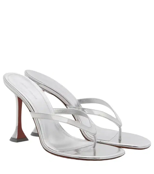 Amina Muaddi Juliette mirrored leather thong sandals