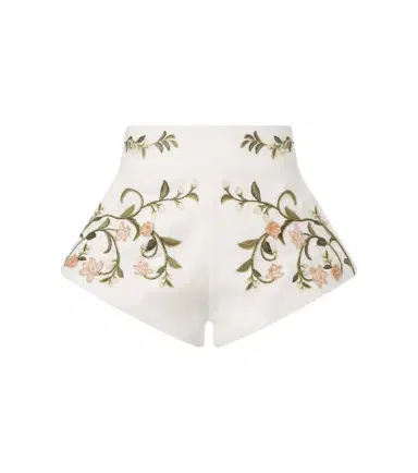 Agua by Agua Bendita Gatti embroidered linen shorts | Thumbnail 1