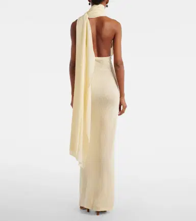 Aya Muse Thea scarf-detail ribbed-knit maxi dress | Thumbnail 3 Aya Muse Thea scarf-detail ribbed-knit maxi dress | Thumbnail 3