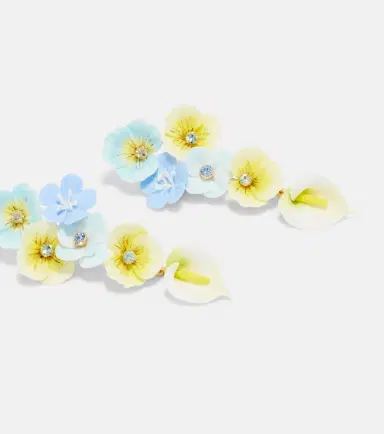 Jennifer Behr Anarosa embellished floral drop earrings | Thumbnail 3