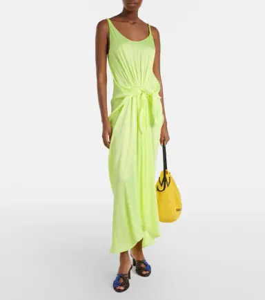JW Anderson Gathered silk midi dress | Thumbnail 6