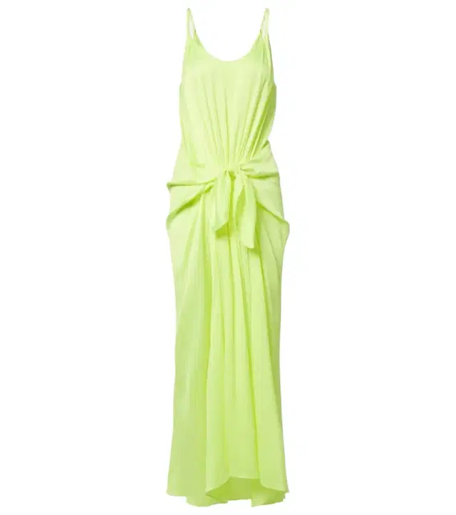 Gathered silk midi dress