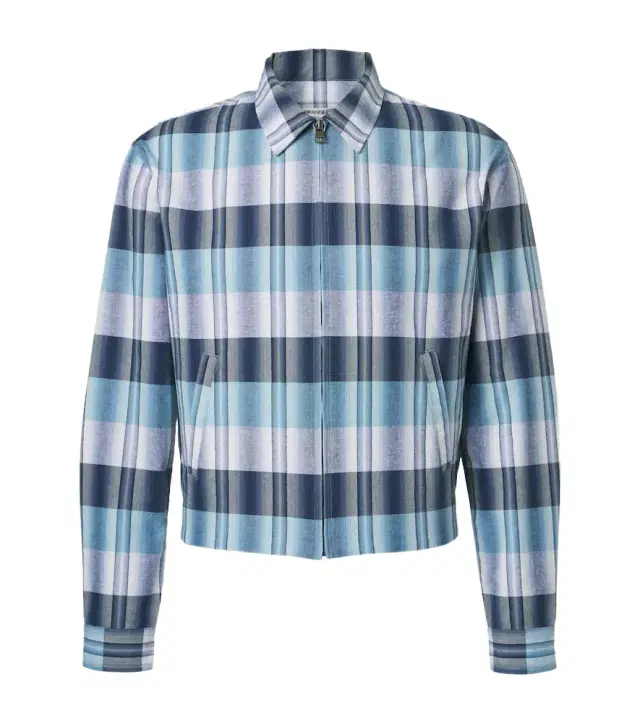 Checked cotton blouson jacket