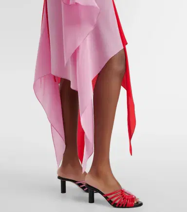 JW Anderson Draped caped silk midi dress | Thumbnail 3