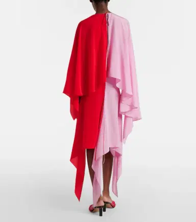 JW Anderson Draped caped silk midi dress | Thumbnail 4